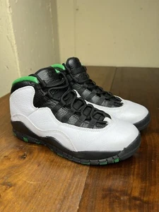 Air Jordan 10 Retro 'Seattle' (GS) 310806-137 Niños Talla 5Y Blanco/Verde MUJER 7 - Imagen 1 de 23