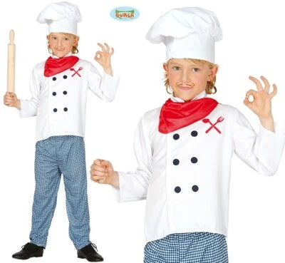 Fantasia de Chef Infantil Fantasia Infantil Chef Cozinheiro Roupa Nova fg - Imagem 1 de 4