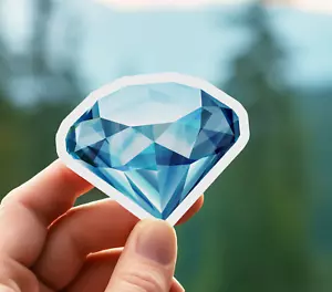 NEW- Blue Diamond Vinyl Sticker Decal 3 x 2.4INCHES - Picture 1 of 5