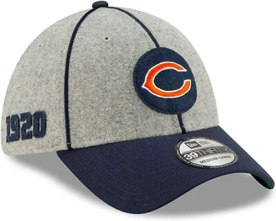 Chicago Bears Sideline Wool Classic 39THIRTY NewEra Stretch Fit Cap Hat Grey M/L - Image 1 of 3