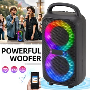 Dual 3" Portable Bluetooth Speaker Sub woofer Heavy Bass Sound System Party - Picture 1 of 14