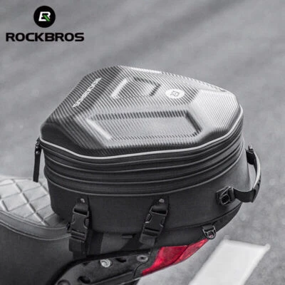 ROCKBROS Motorcycle Tail Seat Helmet Luggage Bag Waterproof 35L EVA Hard Shell - Image 1 of 4