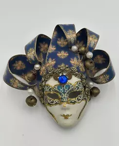 Ceramic Miniature Jester Maschera Del Galeone Masks from Venice Italy 5.5 Inch - Picture 1 of 9
