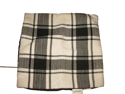 Envogue Throw Pillow Cover Only No Insert  Black and White Plaid 19”X19” Square - Image 1 of 3