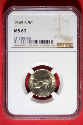 1945 S NGC MS67 Jefferson Nickel #B48881 - Image 1 of 2