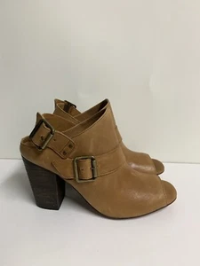 Trask Miriam Stacked Soft Leather Heel Sandals Brown Sz 7 1/2 Made In Brazil - Picture 1 of 12