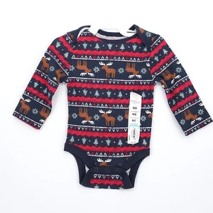 Jumping Beans Baby Boys Christmas Bodysuit NB New Born Lapped Shoulder NWT - Picture 1 of 7