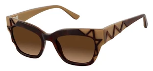 Gwen Stefani L.A.M.B. Gafas de sol LA547 marco dorado tortuga/lentes degradadas marrones - Imagen 1 de 2