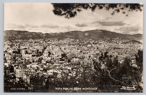 RPPC Vista Panorámica Barcelona Cataluña España desde Montjuich 1958 UNP - Imagen 1 de 2