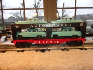 Lionel Postwar No. 6414 Auto Carrier. Original Lionel Blue Cars. - Picture 1 of 13