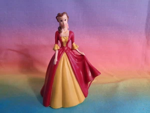 Disney Beauty & The Beast Belle Wine Red / Gold Dress PVC Figure Cake Topper - Picture 1 of 5