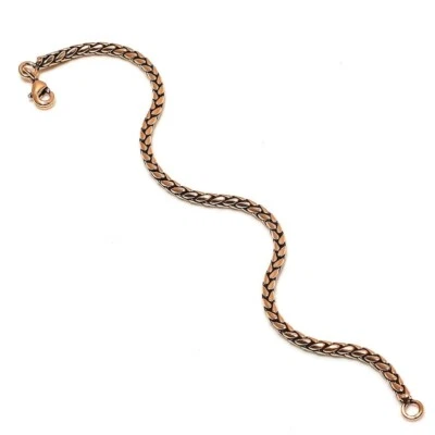 Pure Solid Copper Bracelet Arthritis Cuban Chain Curb Link Rider  Bracelet CJ15 - Image 1 of 4