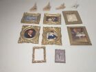 Dollhouse Miniature Victorian Picture Set of 6 Old Frames Plus Other Accessories