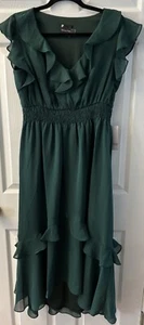 Nuevo con etiquetas Vestido Maison Tara Cintura Calada Sin Mangas en Niveles Talla Verde Oscuro Talla 10 - Imagen 1 de 4