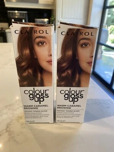 2 X 130ml BNIB Clairol Colour Gloss Up Conditioner Warm Caramel Brownie Hair - Picture 1 of 4