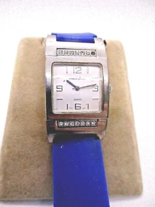 Angelo Cardo 35mm WatchWomen's Blue Buckle Band Missing 1 Rhinestone New Battery - Picture 1 of 5