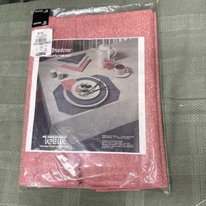 Vintage Mikasa Tobin Intaglio Pink 52” Square Tablecloth New - Picture 1 of 7