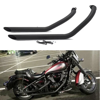 For Kawasaki Vulcan 900 VN900 Classic EN900 S900 Staggered Exhaust Pipe Muffler Foto 1 de 4