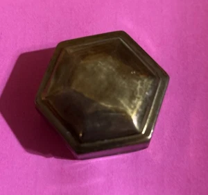 Antike Messing Schnupftabak Pillendose Made In India blaues Samtfutter - Bild 1 von 3