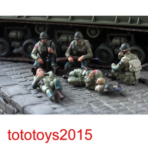 5 piezas 1/72 Soldados Americanos Descanso Miniaturas Escena Figuras Muñeca Para Coche Vehículo - Imagen 1 de 6
