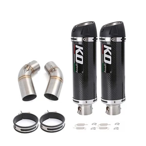 Slip For Ducati Monster 696 796 795 1100 Exhaust System Mid Pipe Mufflers Carbon - Picture 1 of 9