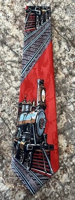 Corbata roja estilo italiano Marco Polo de colección (tema ferrocarril/tren)  Foto 1 de 4