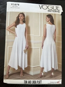 UNCUT Tom & Linda Platt Vogue V1878 Misses Fitted Dress A5 (6-14) Pattern - Imagen 1 de 2