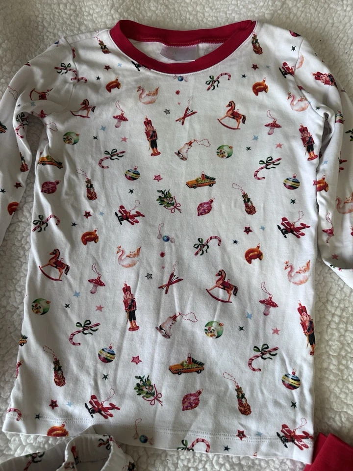 Conjunto de pijamas Lake Christmas. Conjunto de blusa e calça de algodão Pima tamanho 10, tão macio! - Imagem 1 de 4