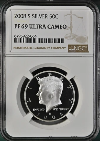 2008 S Silver Kennedy Half Dollar NGC PF69 Ultra Cameo Cover