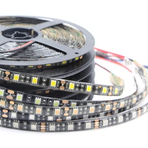 black PCB LED Strip Light Waterproof RGBW RGB 5050 SMD Flexible 3M tape lamp 12V - Picture 1 of 12