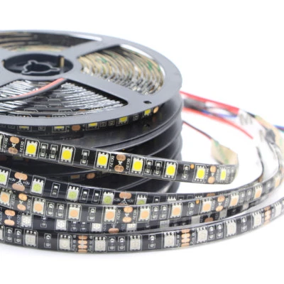 black PCB LED Strip Light Waterproof RGBW RGB 5050 SMD Flexible 3M tape lamp 12V - Image 1 of 4