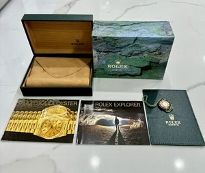 Authentic ROLEX Explorer i 14270 Watch Box  COMPLETE SET Holder Booklet Tag - Picture 1 of 7