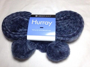 Berroco Hurray Mohair Blend Yarn 8610 Indigo Blue Finger Knit - Picture 1 of 1