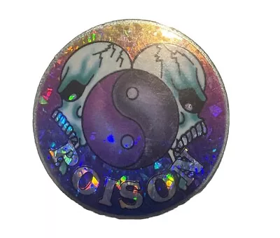 POG Slammer, Poison Skull Yin Yang, Metal Hologram VTG 90’s - Image 1 of 2