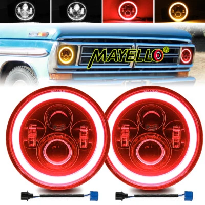 2x Faro LED halo de 7" con intermitente para camioneta Ford F100 F250 F350 1953-1957 Foto 1 de 4