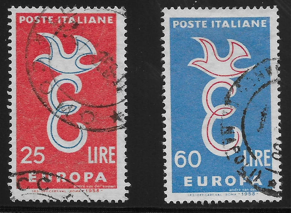 Italy Scott #750-51, Singles 1966 Complete Set FVF Used - Image 1 of 1