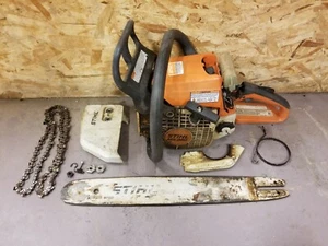 Stihl Chainsaw w/ Bar & Chain MS250 Starts, Needs Clutch Side Repair / For Parts - Picture 1 of 6