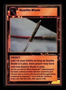 Quality Blade Highlander: The Card Game Trading Card CCG - Picture 1 of 2