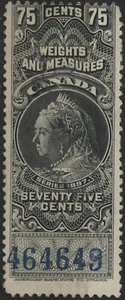 Canada 1897 VanDam #FWM50 75c nero, QV, peso & Meas (Blue control #), usato - Foto 1 di 1