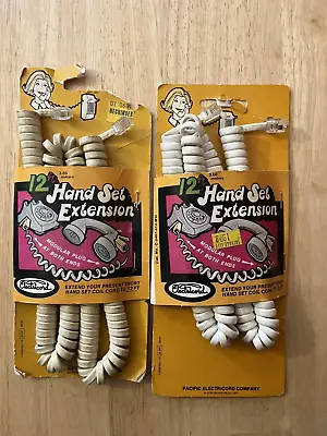 Vintage NOS 12' TELEPHONE HANDSET CORDS  Lot Of 2 1977 Pacific Electric Company • 8.99€