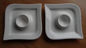 2 x Ritzenhoff & Breker Eierbecher mit Ablage Serie Melodie weiß - Bild 1 von 3