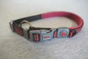 DOGO Rosso e Nero Imbracatura per Cani Tessuto Collare Clip Chiusura .75" W Regolabile Taglia Med - Foto 1 di 7