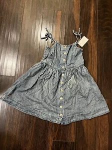 Polo Ralph Lauren Girl’s Denim Jean Dress Jumper Size 3T Blue Buttons - Picture 1 of 12