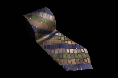 MADISON - Corbata para hombre multicolor a rayas de diamantes 100 % seda 3,1" de ancho x 59" de ancho Foto 1 de 4