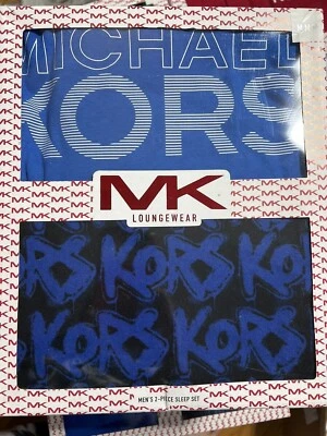 ¡Nuevo! Juego de dormir de 2 piezas para hombre Michael Kors, AZUL POP, talla grande Foto 1 de 3