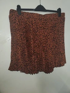 Printed Fully Pleated Mini Skirt Size 2xl/20 Stretch Waist - Picture 1 of 3