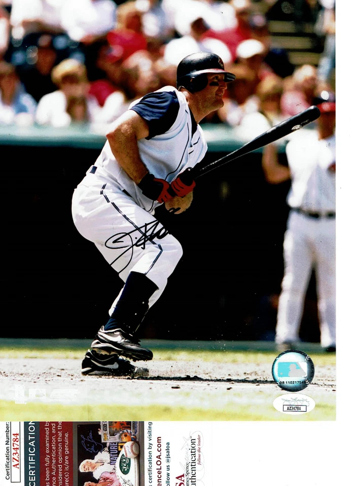 Cleveland  Indians Jim Thome   autographed 8x10 action   photo JSA Certified - Image 1 of 1