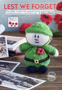 ~ Pull-Out Knitting Pattern For Lest We Forget Remembrance Soldier Doll  ~ - Picture 1 of 2