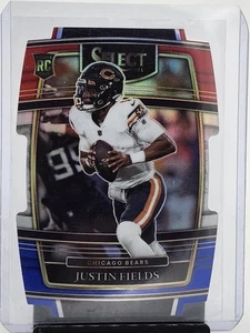 2021 Panini Select #50 Justin Fields Red and Blue Prizm Die Cut - Picture 1 of 2