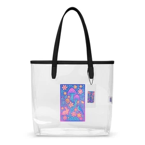 Chillwave Mushroom Clear Tote Bag – Forest with Bunny and Bird bag - Picture 1 of 6